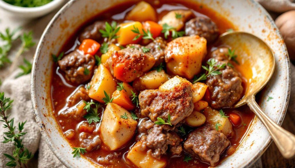 Fleischtopf mit kräftiger Soße: so gut schmeckt nur Omas legendäre Räubersuppe