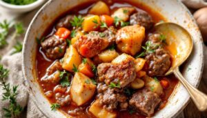 Fleischtopf mit kräftiger Soße: so gut schmeckt nur Omas legendäre Räubersuppe