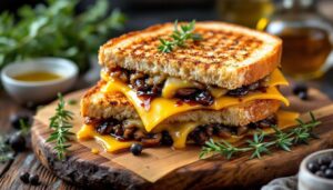 Für Käsefans: Grilled-Cheese-Sandwich mit karamellisierten Zwiebeln
